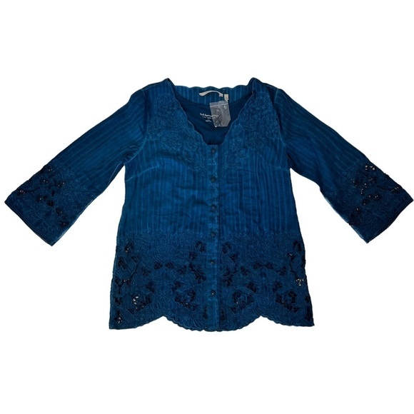 Soft Surroundings Blue Esme Tunic & Tank Top Size Small - Picture 4 of 8